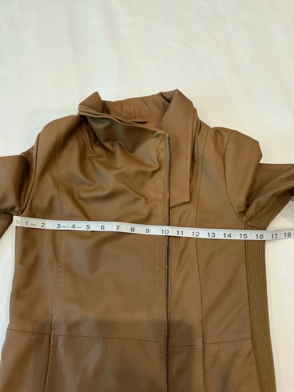 Vince Soft Leather Asymmetrical Moto Zip Women's Jacket Brown XSmall
